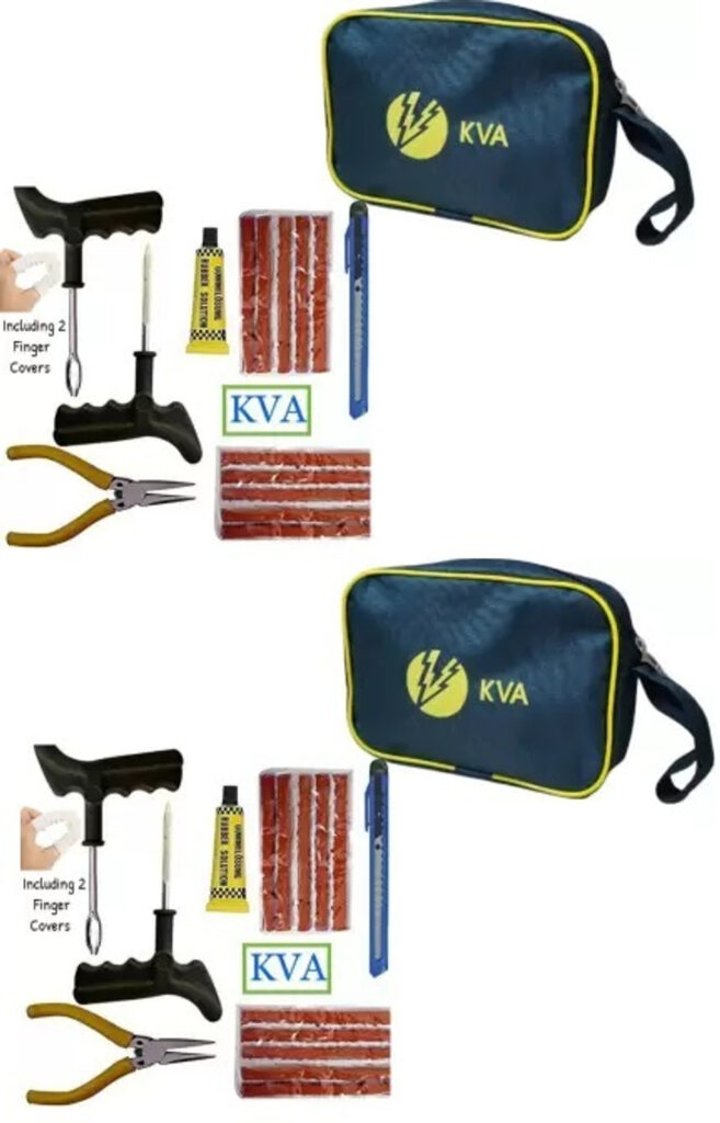 KVA PLUS 2-009 Premium Tubeless Tyre Puncture Repair Kit