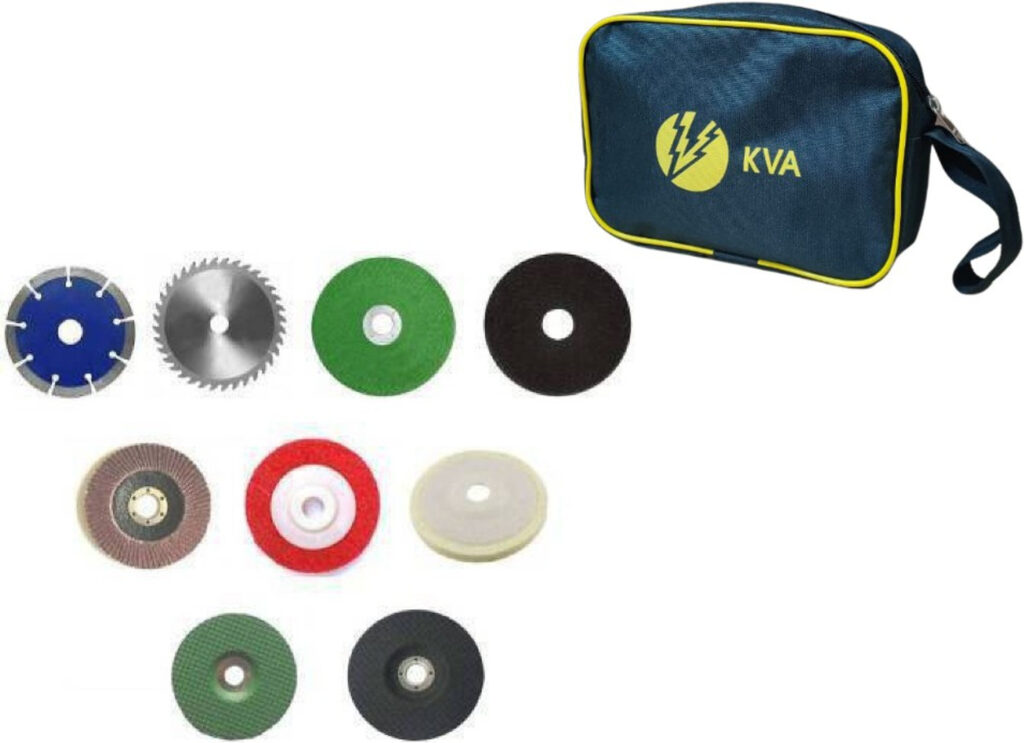 KVA PLUS 4"Inch 9 Pieces Combo Wheels Discs Suitable For Cutting Wood / Metal / Brick / Marble , Grinding , Polishing & Buffing Hand Tool Kit Metal Cutter Wheels Discs Suitable For Cutting Wood Metal Cutter